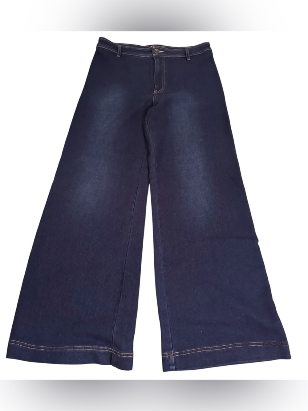 Z Supply Size 30 Blue Rilynn Wide Leg Trouser Pants Jeans High Rise Stretch Boho